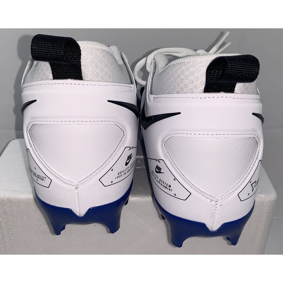 Nike Alpha Menace Pro 3 Football Cleats White/Black/Blue CT6649-101 Size 11.5 - Picture 4 of 7